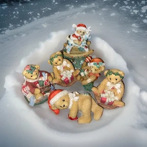 Vintage Cherished Teddies Christmas Lot 6 Figurines Jolene Margy Denise Beth Kay - Picture 1 of 19
