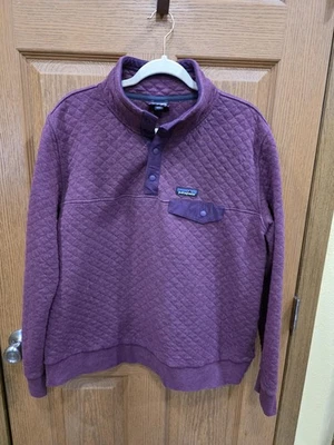 Suéter Patagonia Para Mujer XL Púrpura Algodón Orgánico Edredón Snap-T Pullover Polar Foto 1 de 4
