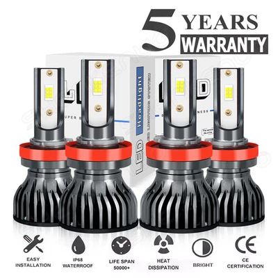 Faro LED H11 H11 haz alto-bajo 4x bombillas para Freightliner Cascadia 2008-2016 Foto 1 de 4