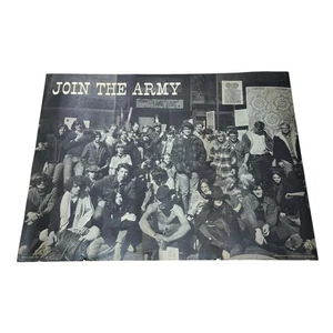 Poster vintage anni 60 Unisciti all'esercito hippie controcultura Edmund Shea SF Art - Foto 1 di 8