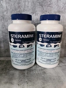 2 neue Flaschen Steramin 1 g Mehrzweck Desinfektionstabletten 150 pro Flasche - Bild 1 von 3