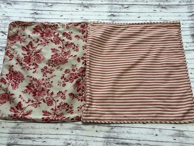 JUEGO DE FUNDAS DE ALMOHADA DE GRANERO JACOBINO BARROCO Beige Rojo Rosa Floral y Rayas Foto 1 de 4