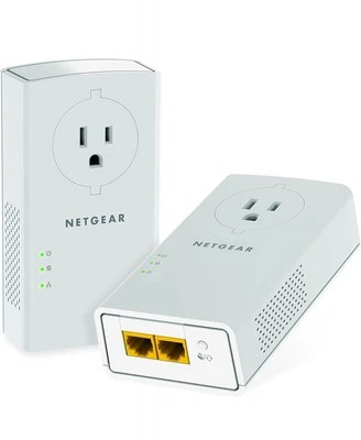 New! Netgear Powerline Adaptor kit, 2000 Mbps Wall Plug, 2 Gigabit Ethernet Port - Image 1 of 4