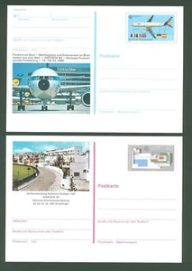 Stationery AN26 Postcard (2 pcs) Germany 1987/88 Aviation Europa CEPT Under face - Picture 1 of 1