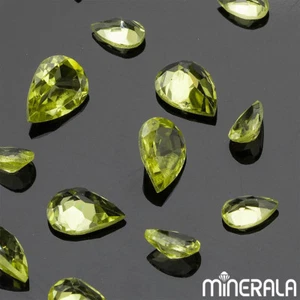 [WHOLESALE] NATURAL PERIDOT GEMSTONE FACETED CUT PEAR SHAPE VARIOUS SIZE WP000B6 - Picture 1 of 5