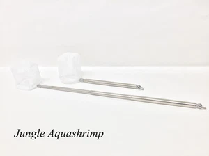 AQUARIUM STAINLESS STEEL 3D SHRIMP NET EXTENDABLE HANDLE - Picture 1 of 7