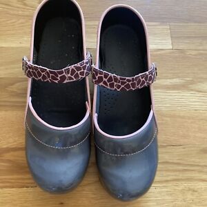 Women's Sanita Nursing Shoes Clogs Mary-Jane Gray Pink 8/39 Koi