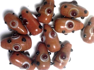 VTG 20 KNOBBY DROP LAMPWORK GLASS BEADS 22mm JEWELRY #080717v - Picture 1 of 3