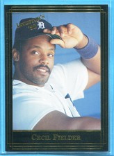 CECIL FIELDER ~ 1992 Investor's Journal Baseball Black Gold Foil Card #64   