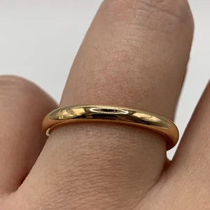 Vintage 1950s Rounded Wedding Band Ring 22ct 22k Rose Gold - Size L - Picture 1 of 9