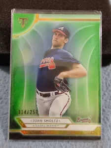 2018 TOPPS TRIPLE THREADS EMERALD JOHN SMOLTZ #100 014/259 ATLANTA BRAVES - Picture 1 of 2