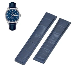 Correa de reloj de cuero azul de 20 mm para Tag Heuer WAR201E FC6292 - Imagen 1 de 7