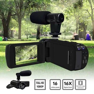 16MP Digital Video Camera 4K HD Anti-shake Camcorder Vlogging with Microphone - Picture 1 of 12