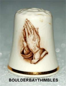 TCC THIMBLE - PRINKNASH POTTERY 'Hands of Prayer' 1995 ENGLAND - Picture 1 of 2