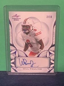 Will Pauling 2024 Leaf Trinity Fútbol Automático 2/10 Wisconsin Badgers - Imagen 1 de 1