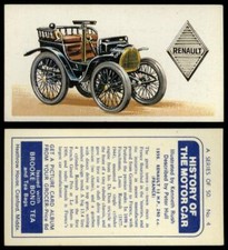 1898 Renault 1.5HP 240cc #4 History Of The Motor Car 1968 Brooke Bond Card