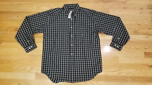 New Mens Eddie Bauer Button Up Dress Shirt Long Sleeve S Green Plaid 100% Cotton - Picture 1 of 5