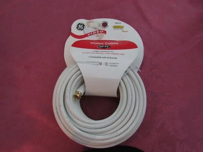 GE, NUEVO 50 FT. CABLE VIDEO BLANCO COMPATIBLE CON TODAS LAS MARCAS Foto 1 de 3