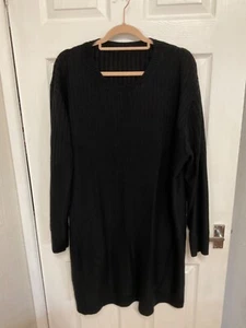 SHEIN Curve - Ladies Black Round Neck Long Sleeve Jumper Dress Size 3XL - Picture 1 of 8