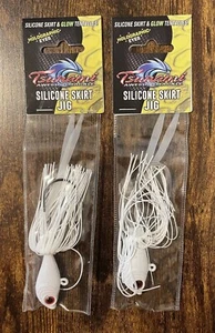 TSUNAMI SILICONE SKIRT JIG~Silicone Skirt & Glow Tentacles~White~Lot of 2~New! - Picture 1 of 2