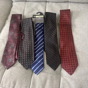 5 x Silk Tie Bundle - M&S , Pierre Cardin - Picture 1 of 11