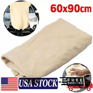Natural Chamois Leather Car Cleaning Cloth Washing Absorbent Drying Shammy Towel - Picture 1 of 13