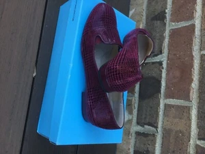 NEW Antonio Melani Wine Leather Suede Loafers Flats Womens Size 6.5 M - Picture 1 of 5