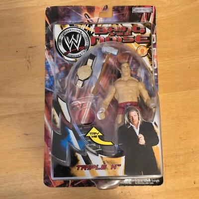 Figura de acción WWE Triple H Bring the Noise Jakks Pacific sellada 2003 nueva de stock con cinturón Foto 1 de 4
