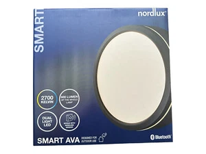 Nordlux Ava Smart Deckenleuchte.- 9,5 W - warmweiß - Grau - IP54 - Alexa Google - Bild 1 von 5