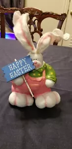 Pair of Colorful Joelson Industries Inc Ceramic Easter Bunnies. EUC - Picture 1 of 6
