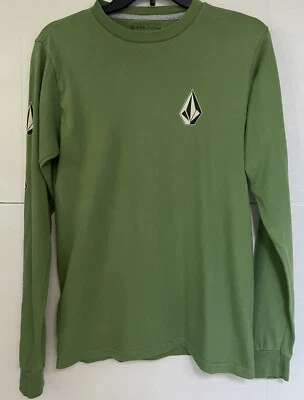 VOLCOM mens long sleeve green pull over shirt size small  - Image 1 of 4