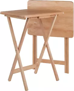 Alex 2-Pc Set TV Table, Natural, 19.06 X 14.57 X 25.98" - Picture 1 of 11