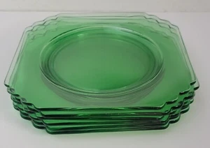 Juego de 6 platos de almuerzo vintage Mayfair Green Fostoria años 30 - Imagen 1 de 6