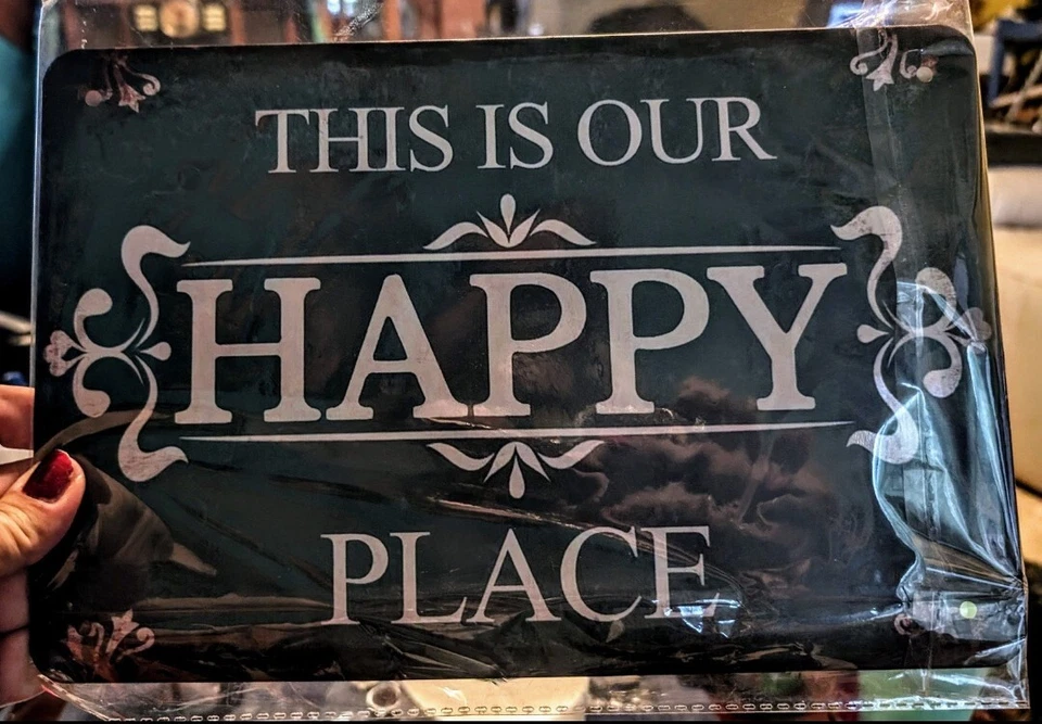 This Is Our Happy Place Green White Rustic Sign - Home Wall Art - Image 1 of 1