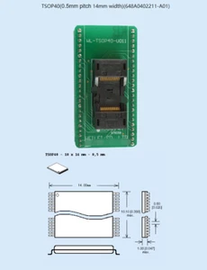 WL-TSOP40-U011 0.5mm Pitch 14mm Width Socket Adapter For Wellon Programmer - Picture 1 of 1
