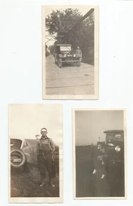 Photo Lot 1921 Antique Car Illinois License Flapper Girl - Man w/ Side Sword - Picture 1 of 11