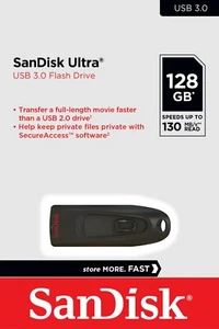 SanDisk 128GB Cruzer Ultra 130MB/s High Speed USB 3.0 Flash Drive SDCZ48-128G - Picture 1 of 4