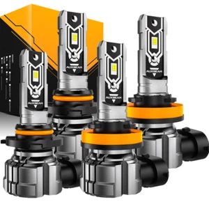 AUXBEAM H11 9005 LED Headlight Bulbs Kit Combo High Low Beam Super Bright 6500K - Picture 1 of 15