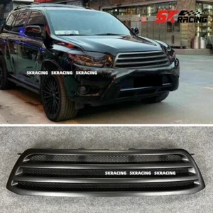 Fits Toyota Highlander 2008-11 Matte Black Front Center Grille Upper Grill Trim - Picture 1 of 13