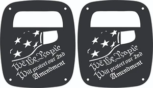 Tail Light Covers We the People 2nd Amendment for Jeep Wrangler CJ YJ TJ - Foto 1 di 5