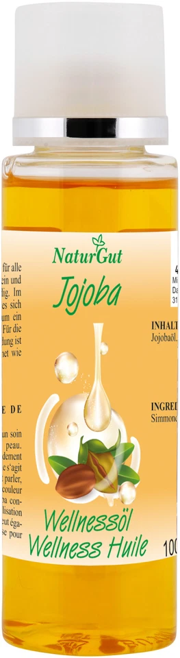 NATURGUT Wellness Körperpflegeöl Jojoba 100ml Hautpflegeöl Massageöl Jojobaöl