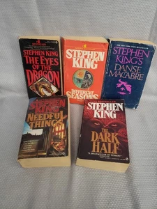 Lot of 5 Stephen King PB books Seasons Dark Half Eyes dragon Macabre Needful - Imagen 1 de 2