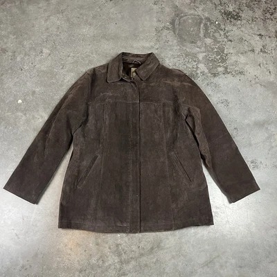 Vintage AMI Leather Jacket Womens Large Brown Full Zip Preowned - Image 1 of 4