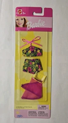 Maiô Barbie floral amarelo óculos de sol rosa praia cobertura 2002 Mattel 68085 - Imagem 1 de 4