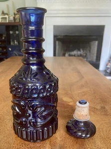 Vintage 1971 Dekanter mit Stopfen Kobaltblau KY Bourbon Tiki Design Jim Beam - Bild 1 von 3