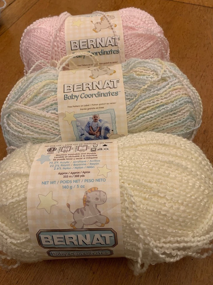 Bernat BABY COORDINATES Yarn Lemon Custard, Baby Pink 5 oz ea or Baby Baby 4.2oz - Image 1 of 1