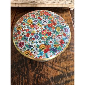 Vintage Daher Floral Tin Container Made in England Trinket Box - Picture 1 of 6