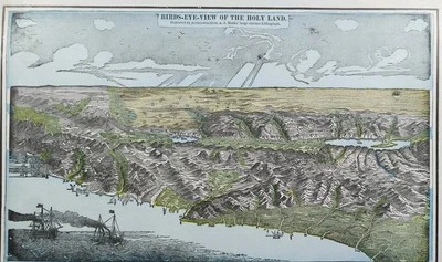 Mapa de TIERRA SANTA de colección de 1893 14"x11" ~ Antiguo Antiguo Original JERUSALÉN NAZARET Foto 1 de 4