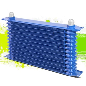 UNIVERSAL 13-ROW 10AN ALUMINUM ENGINE/TRANSMIS SION/DIFFERENTIAL OIL COOLER BLUE - Picture 1 of 6