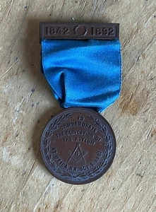Antique James Ten Eyck & A.M. Utica NY Asylum Dedication Grand Master Fob Medal - Picture 1 of 4